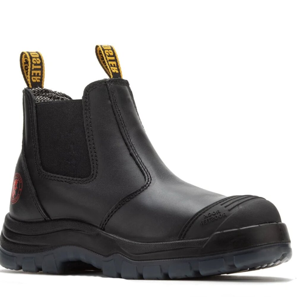RockRooster‎ Bakken Black Pull on Leather Work Boots Unisex (M9 | W10.5)